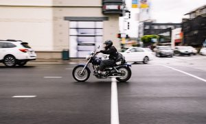 motorcycle driving in city