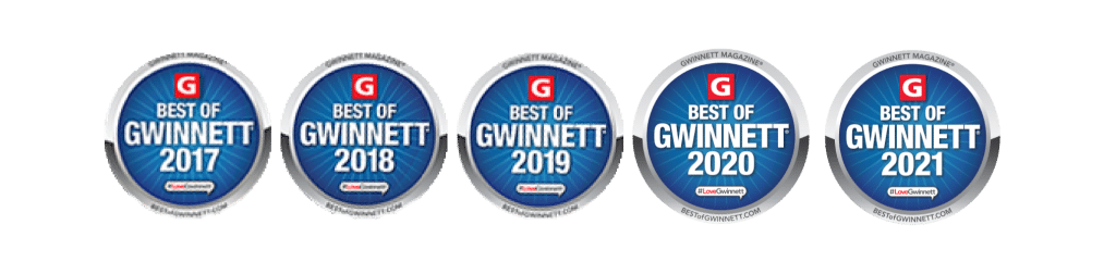 Spaulding Injury Law's "Best of Gwinnet County" Bagdes